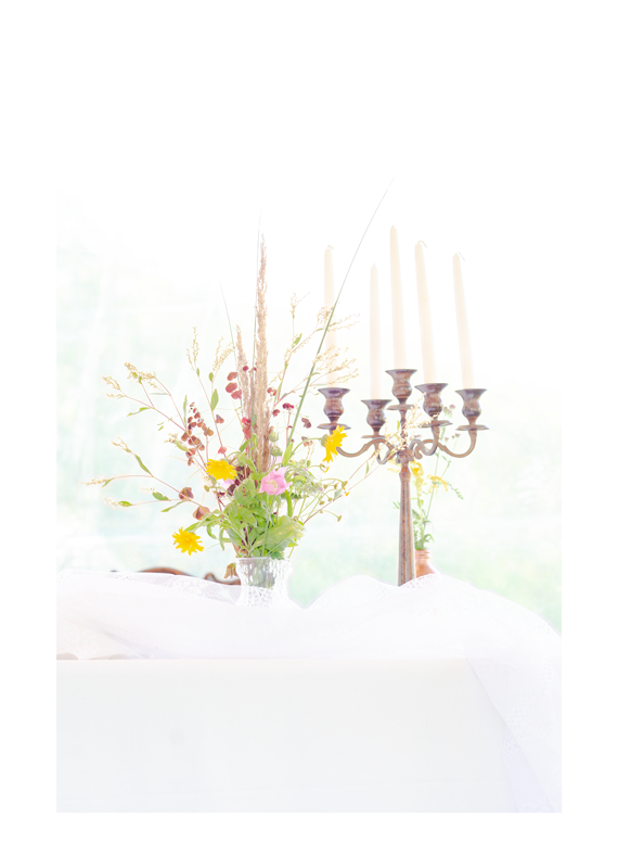 Riccardio Branchicella Candelabro con fiori 30x42cm