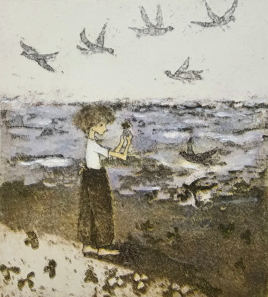 Helmi Koiviolan grafiikka Onnen apila