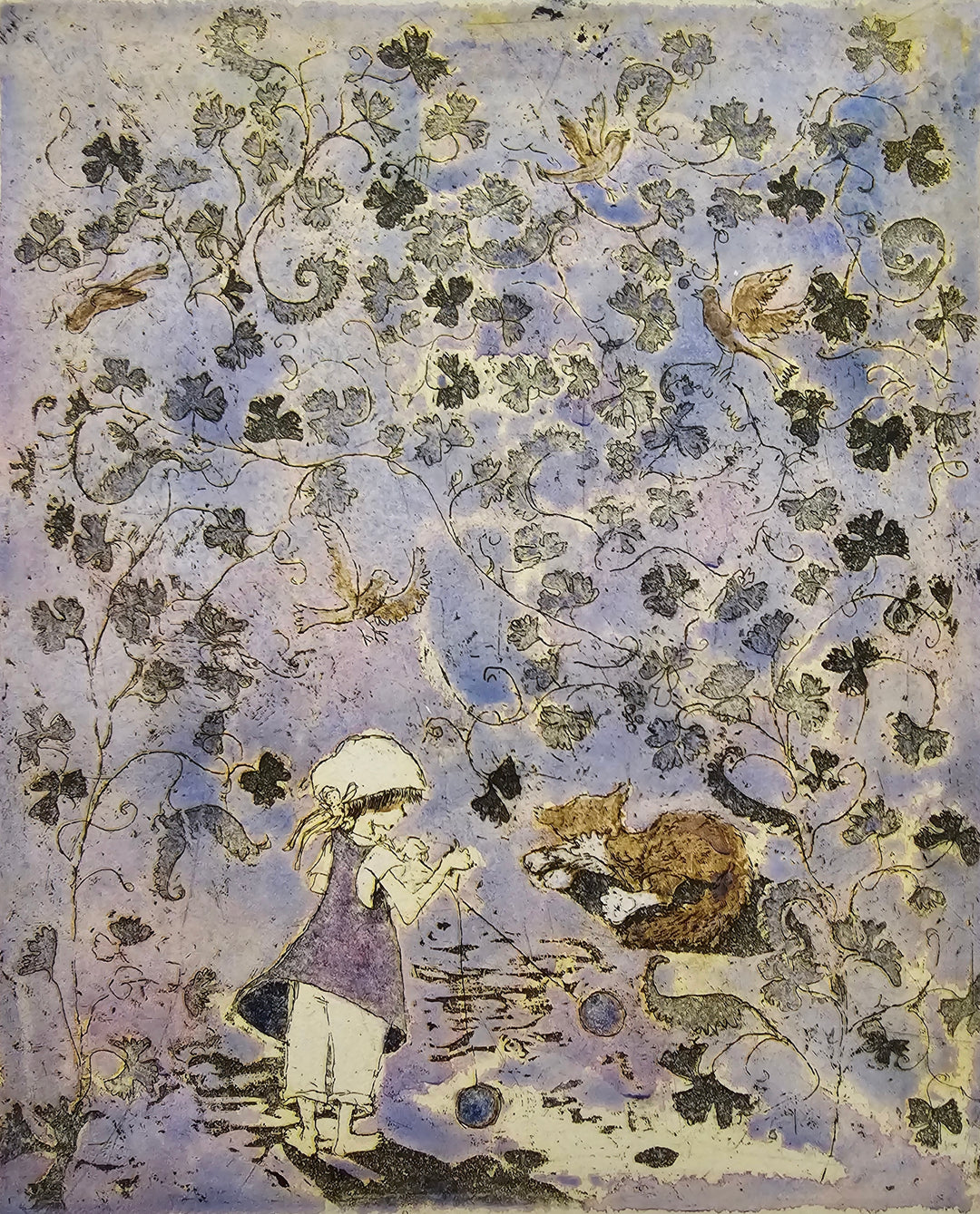 Helmi Koiviolan grafiikka Hyrinää