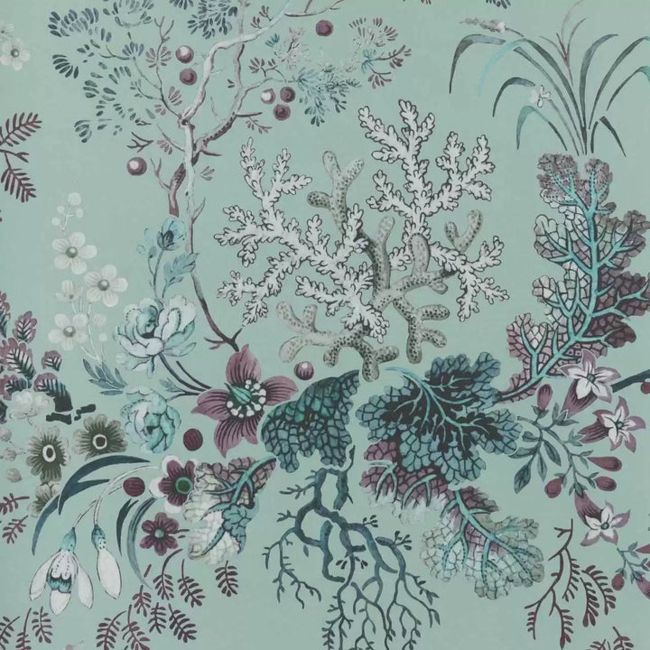 1838 Wallcoverings Kilburn's Coral - Mist Green 2311-166-02