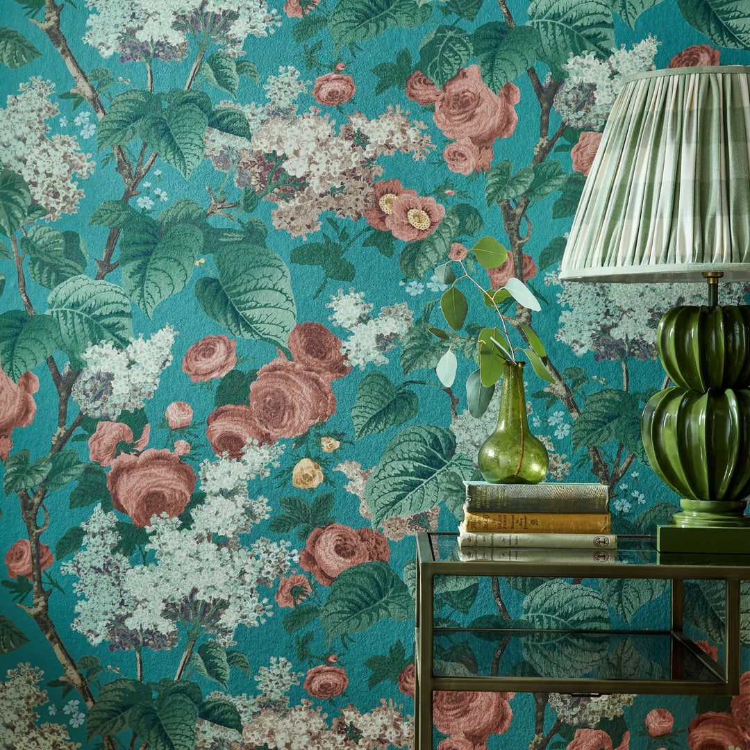 1838 Wallcoverings Floribunda - Teal 2311-168-03