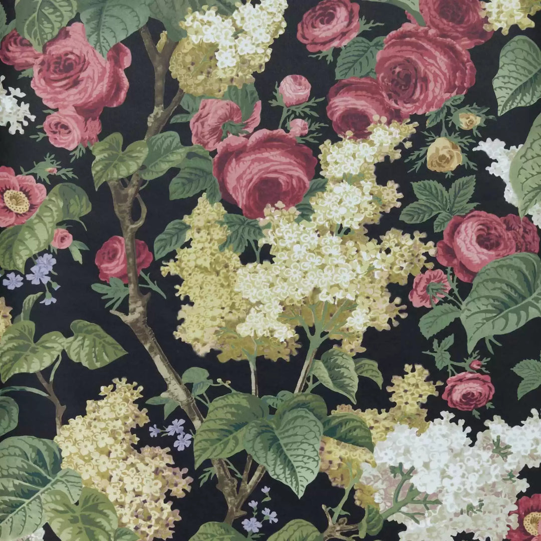 1838 Wallcoverings Floribunda - Midnight Black 2311-168-04