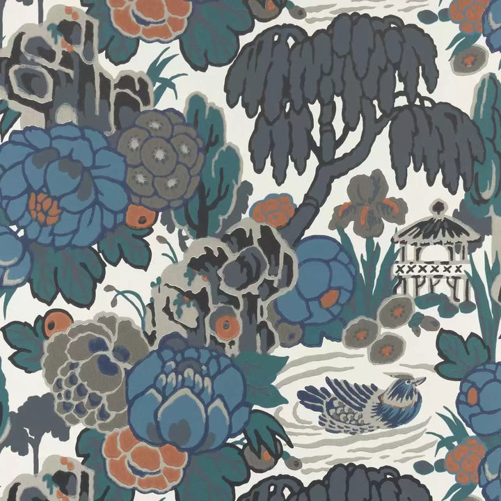 1838 Wallcoverings  Mandarin Garden - Ink 2311-169-03