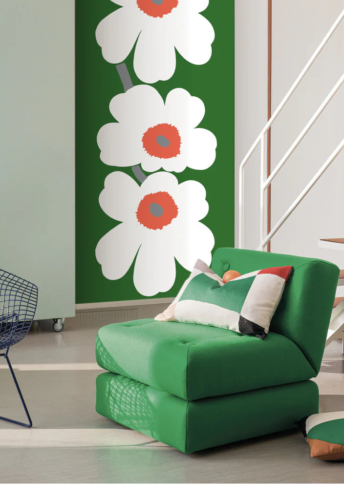 Marimekon Unikko tapetti tunnelmakuva