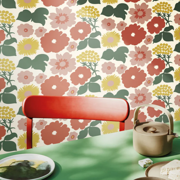 Marimekko Kukkatori Tapetti tunnelmakuva