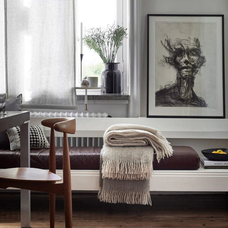 Valkoinen Mohair peitto