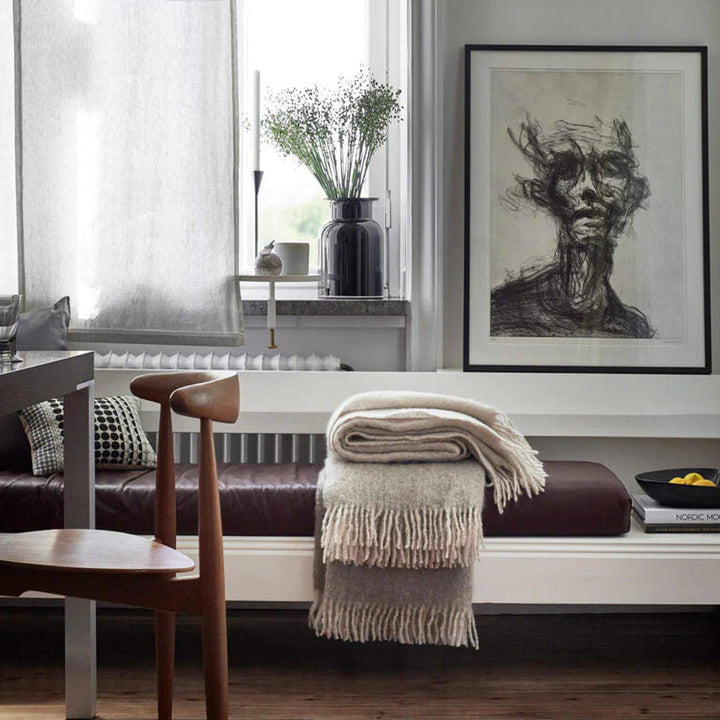 Valkoinen Mohair peitto